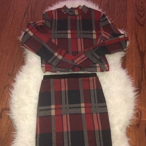 Topshop plaid crop top